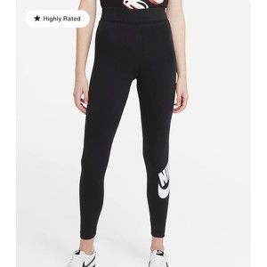 NIKE Sportswear Essential Women's High-Waisted Logo Leggings Black Size S